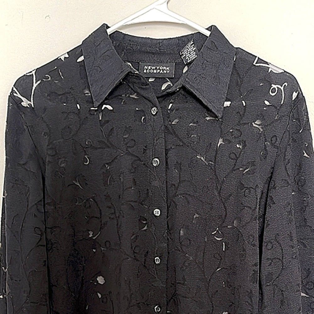 Lace button down  (in black)